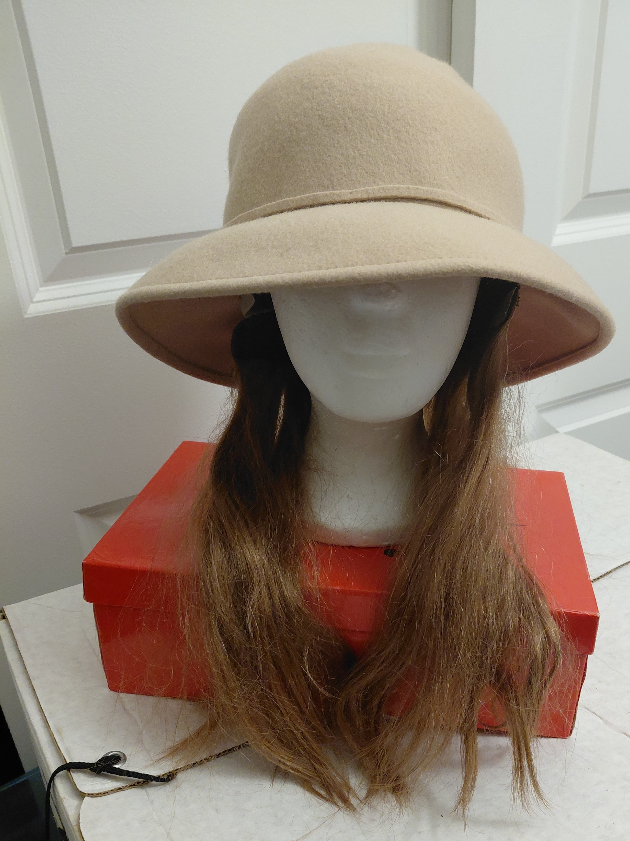 Tan Hat with Hair