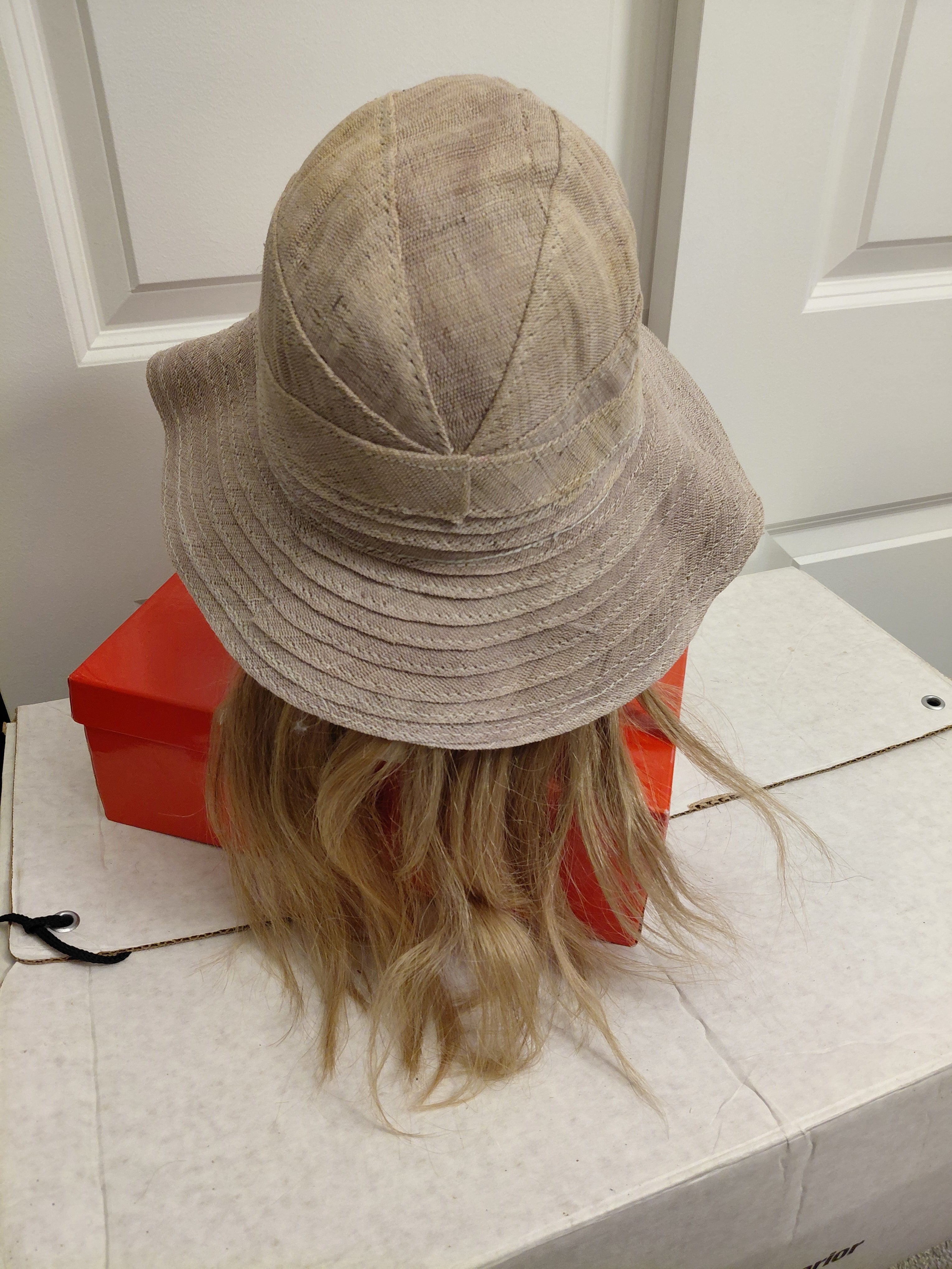 Tan Canvas Hat with Hair