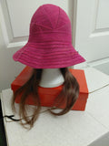 Hot Pink Canvas Hat with hair