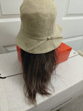 Beige summer hat with hair