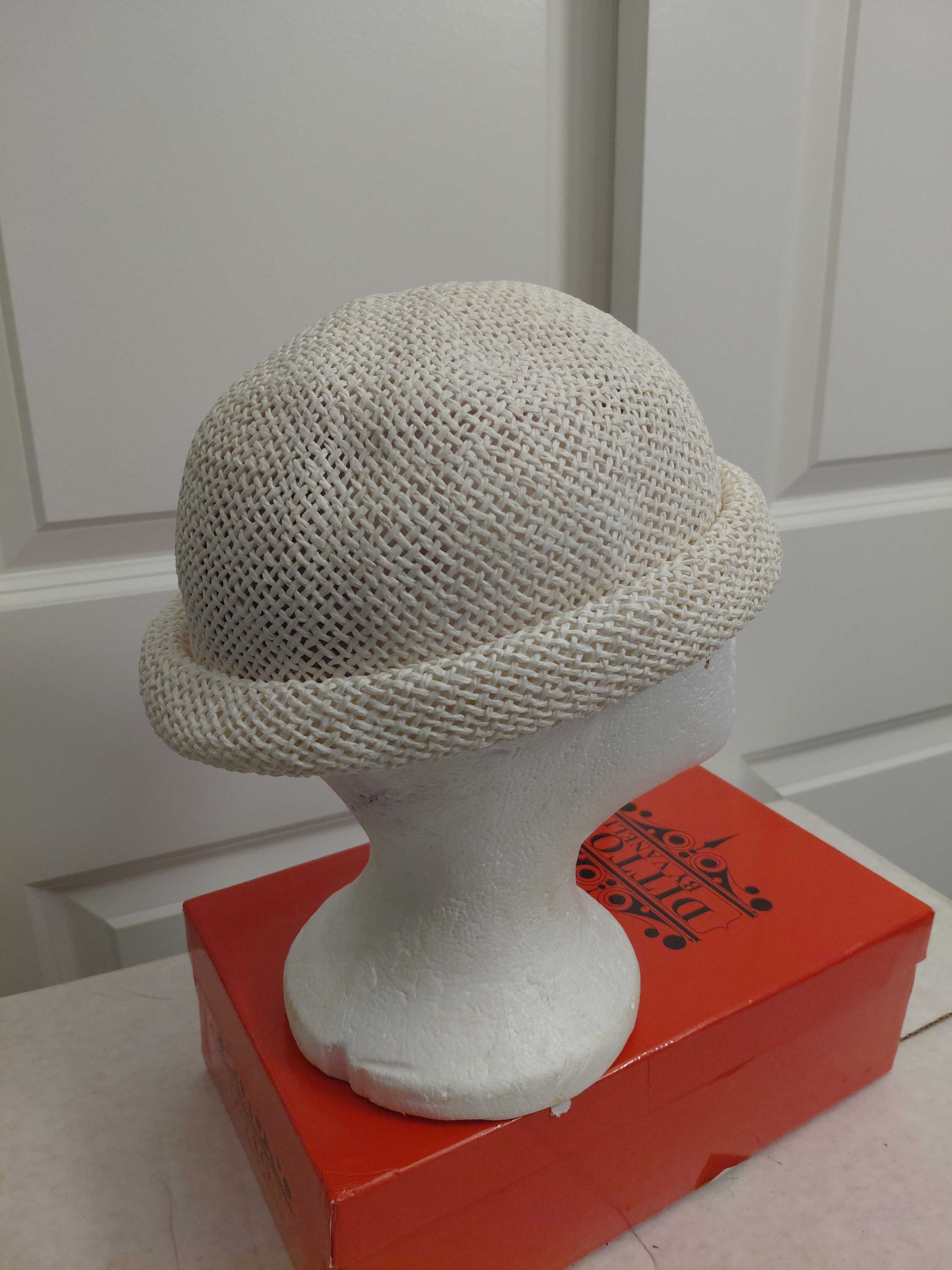 little girls white straw hat with flowers
