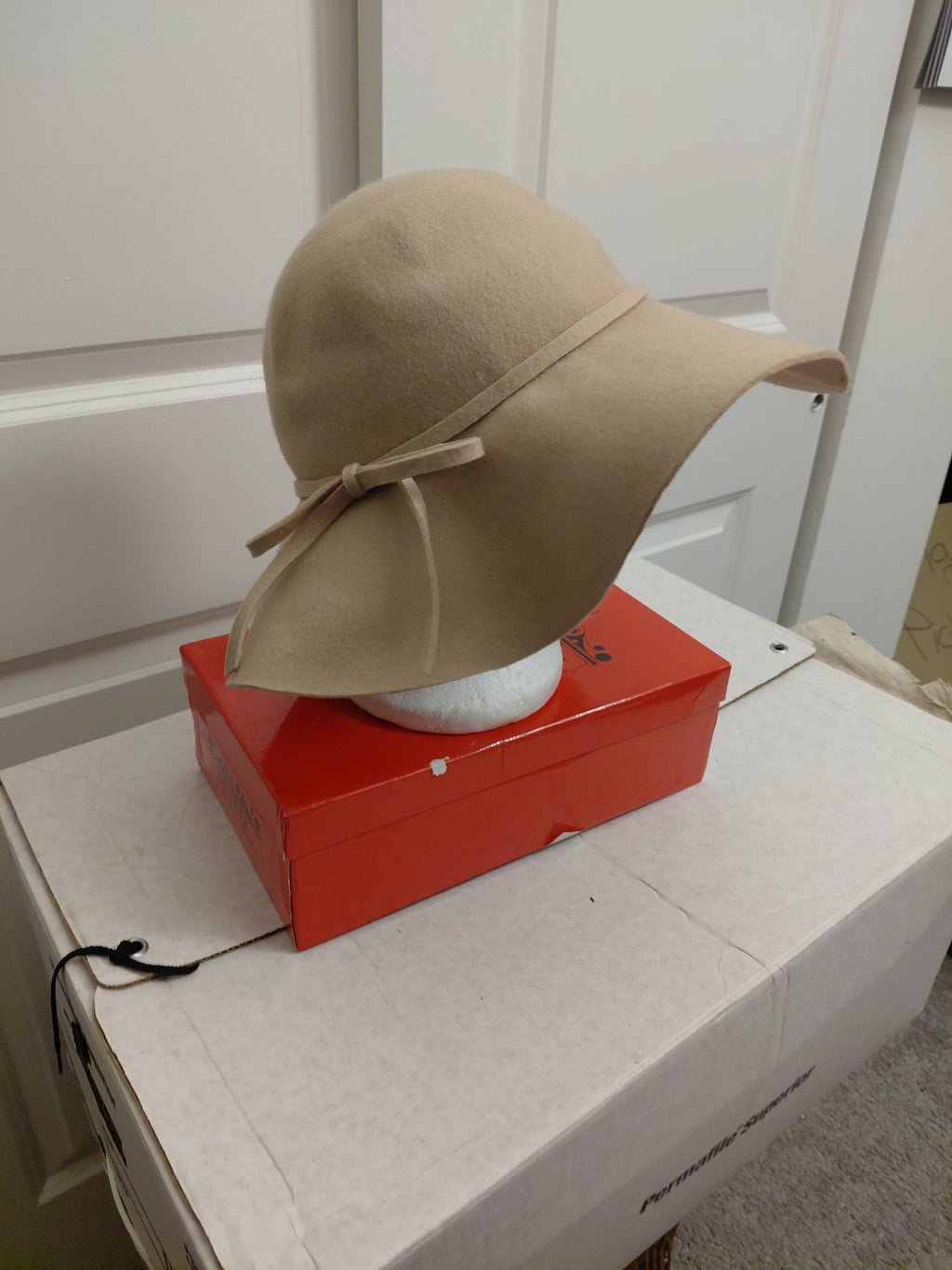 Tan wide brim Floppy Hat