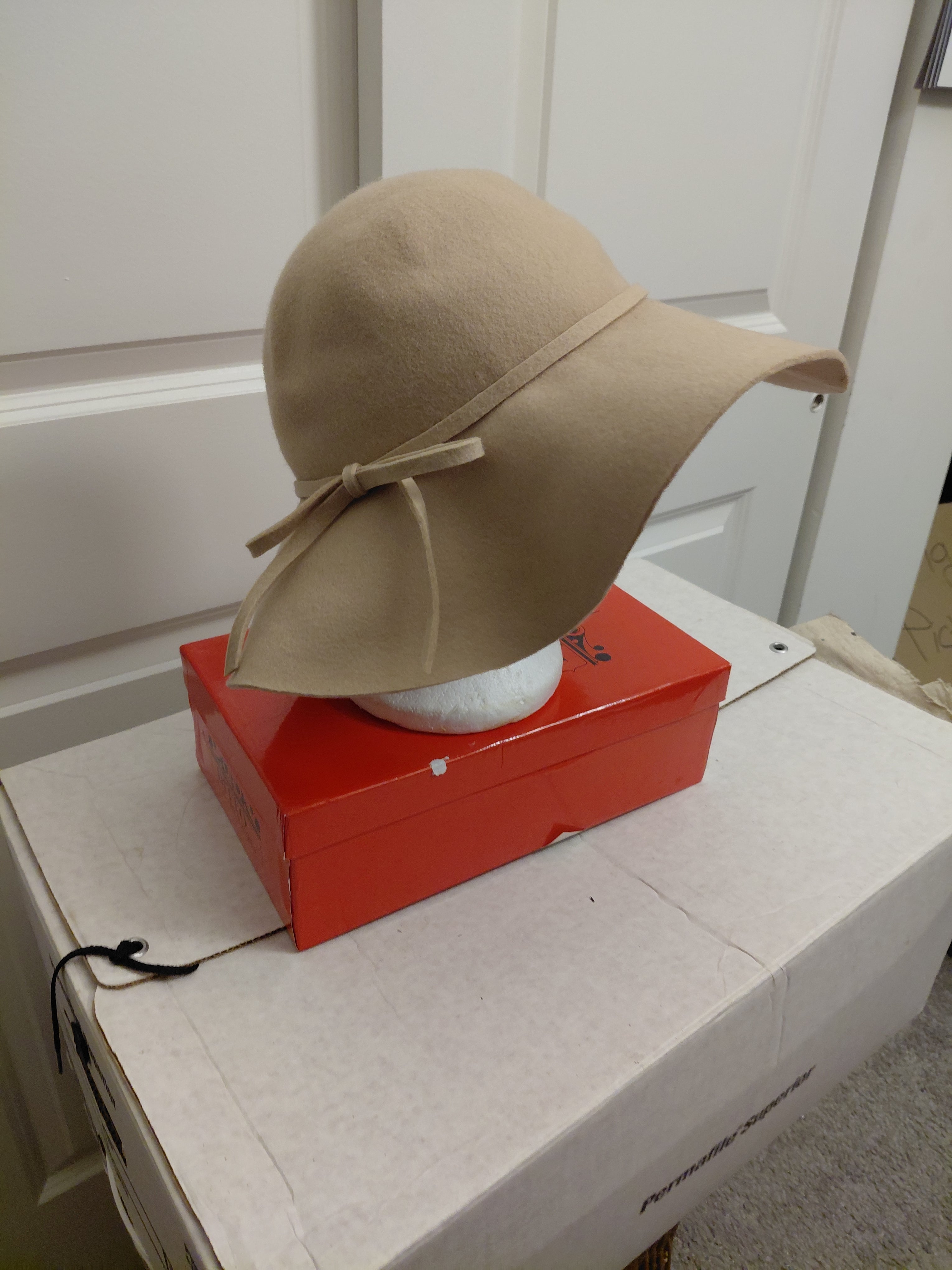 Tan wide brim Floppy Hat
