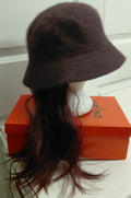 Brown Hat with Burgundy hair