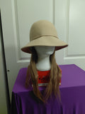Tan Womens Dress hat  with Brownish blonde hair