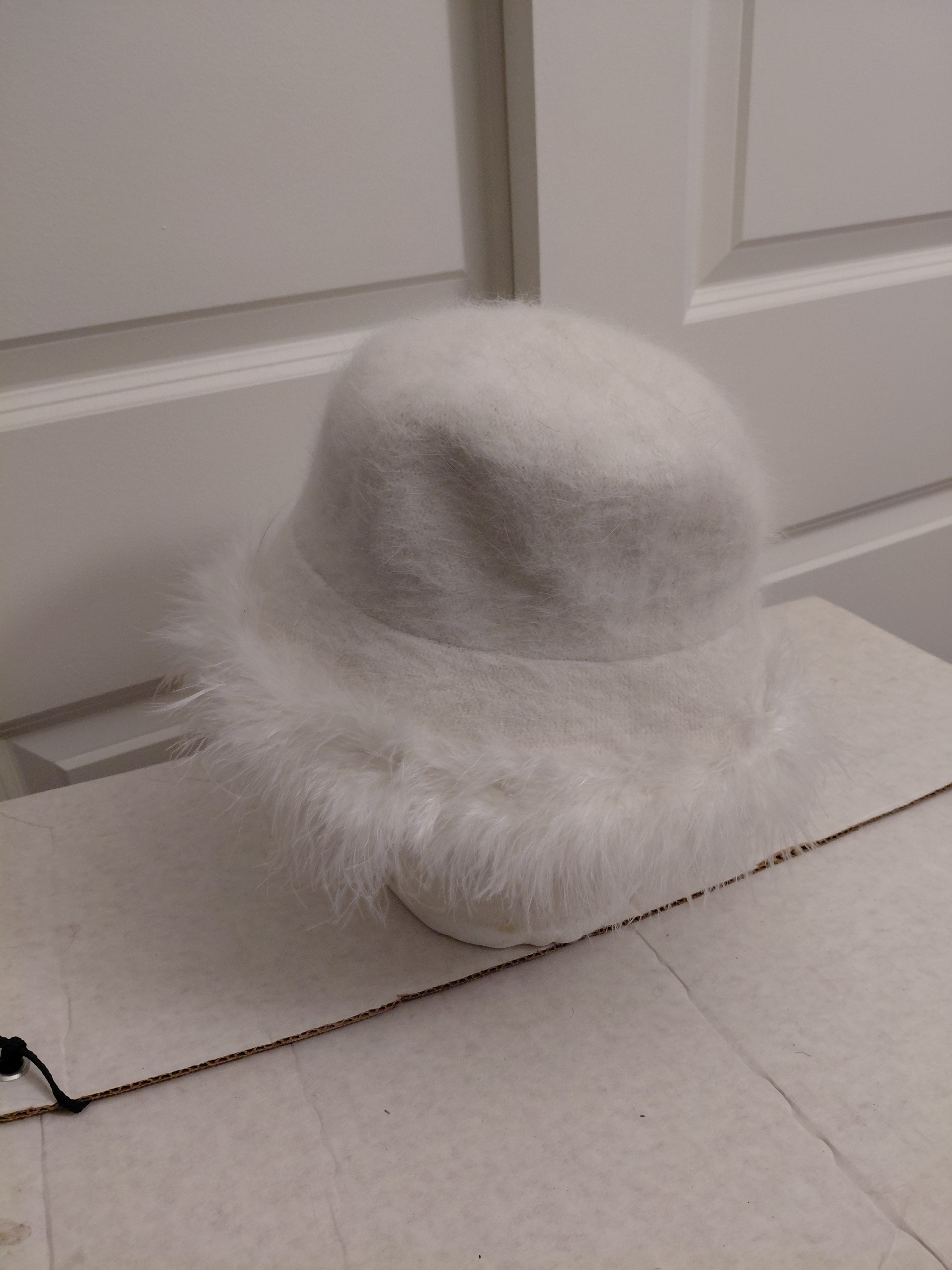 White faux Hat