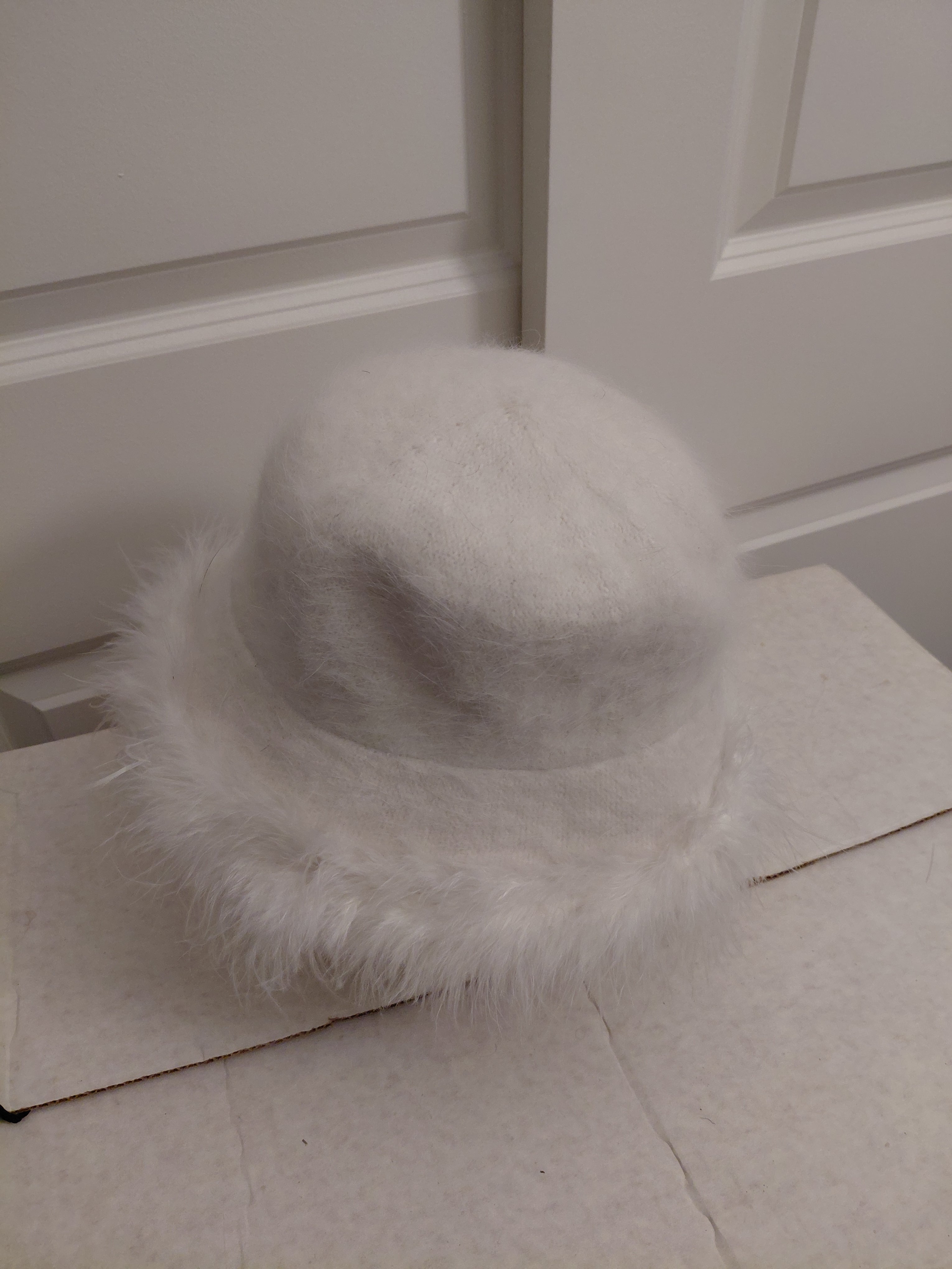 White faux Hat