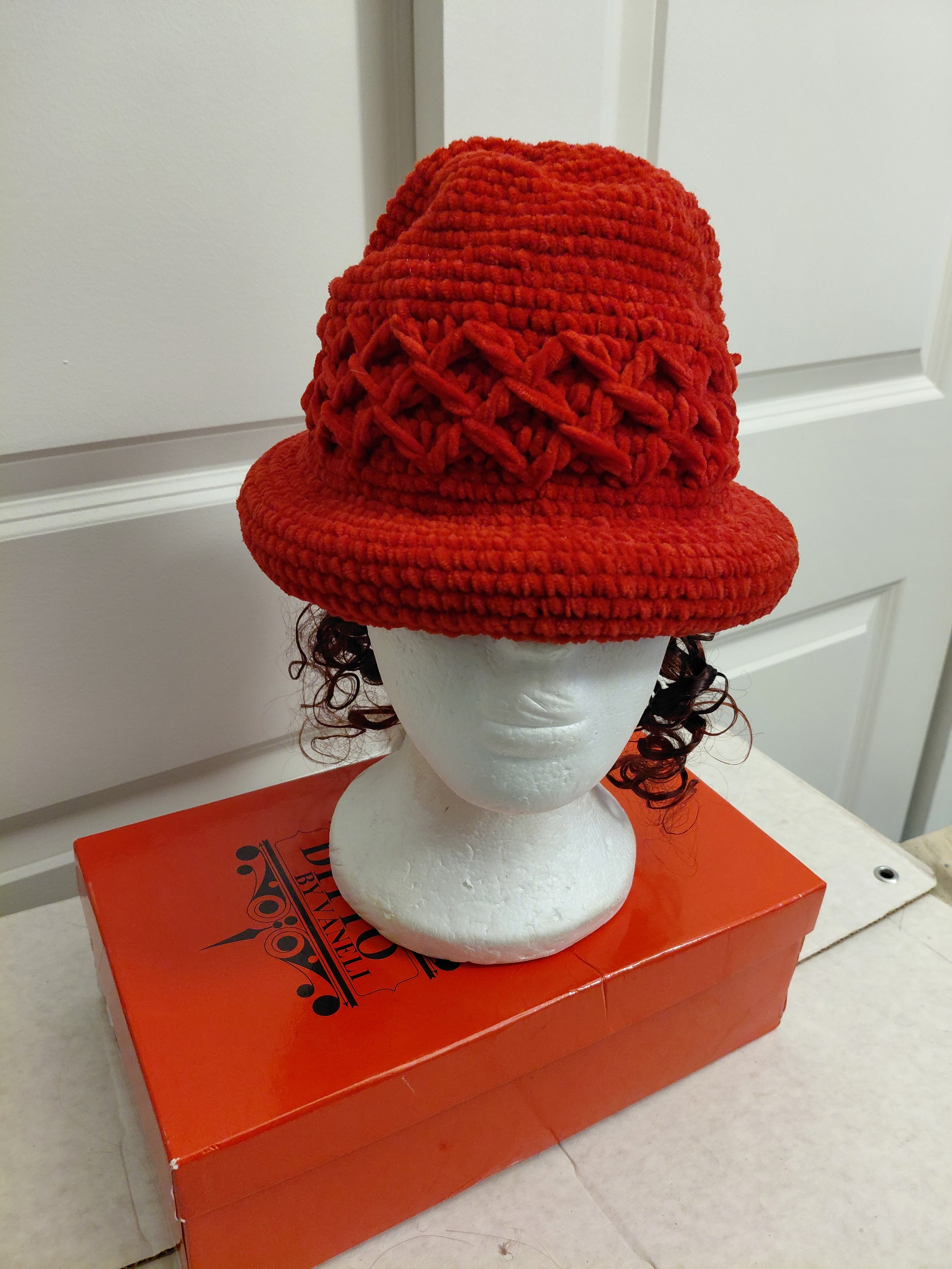 Red winter knitted hat