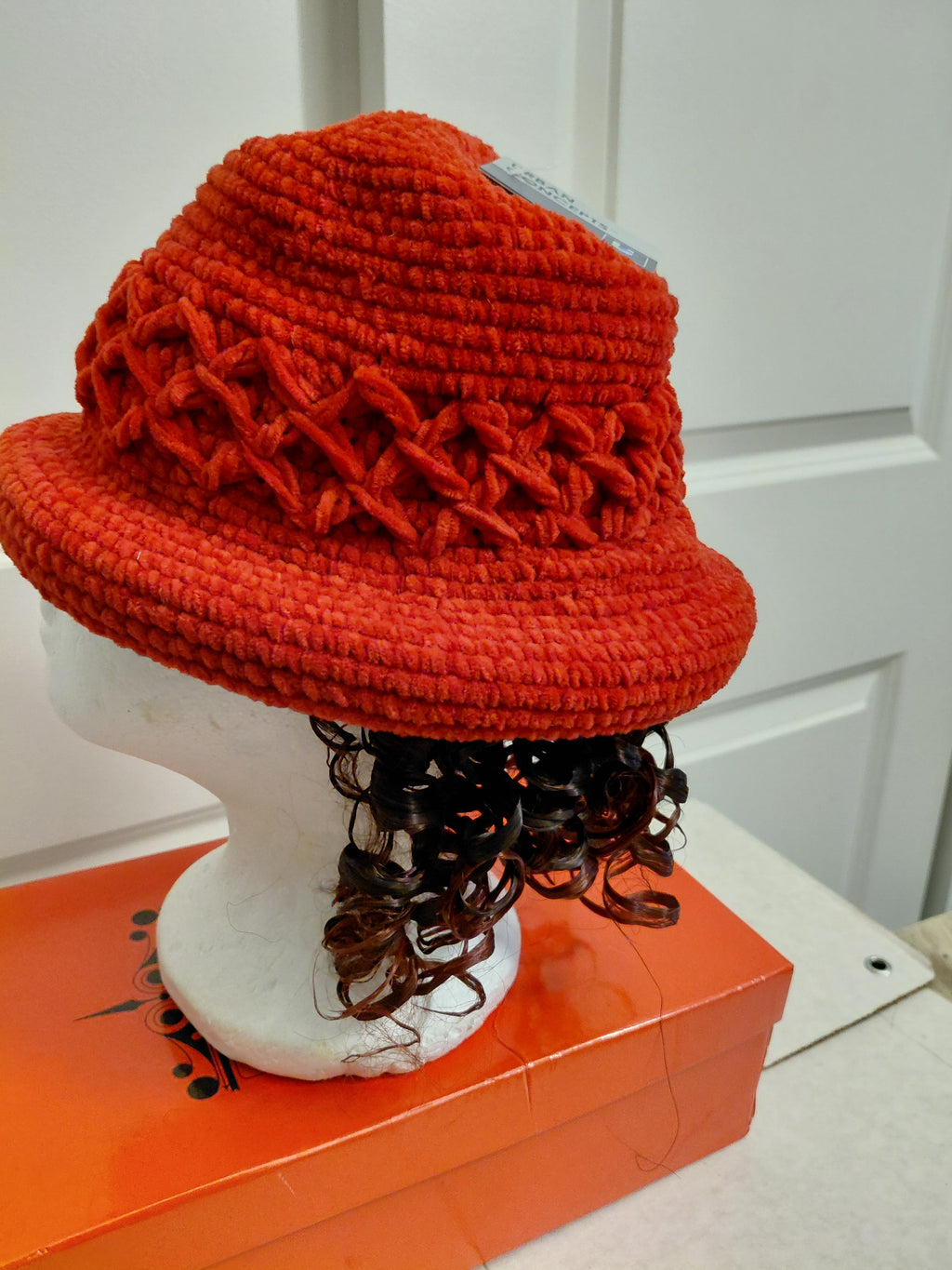Red winter knitted hat