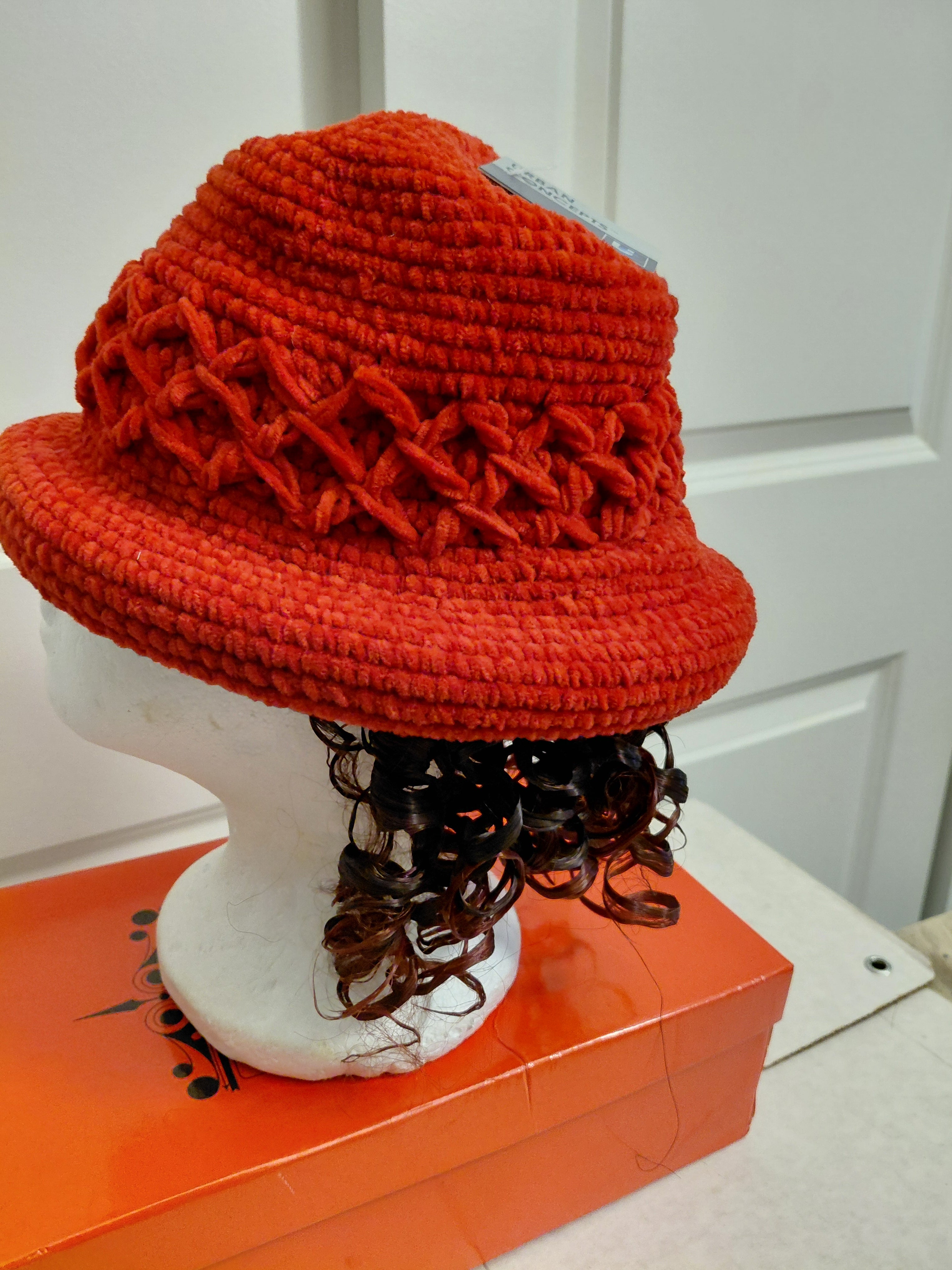Red winter knitted hat