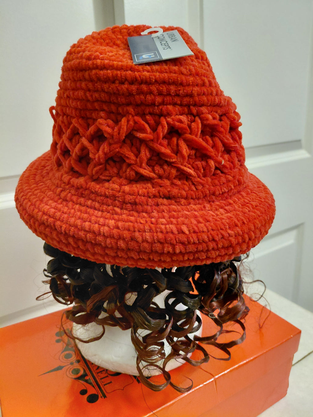 Red winter knitted hat